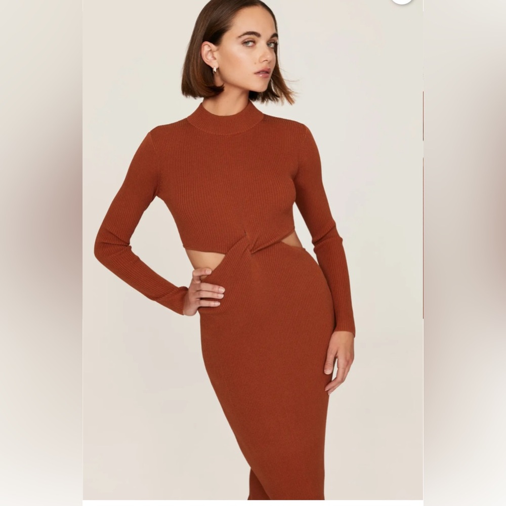 Ronny Kobo Burnt Orange Knitted Dress xs